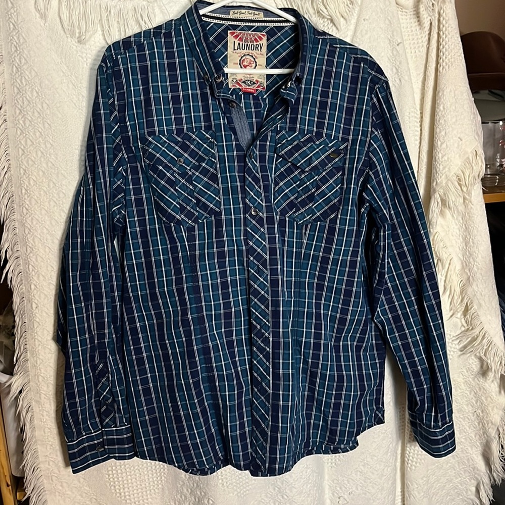 😄Tokyo Laundry XL Plaid Button Down Shirt